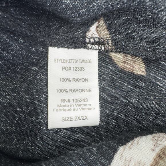 h.i.p. Happening in the Present Tank Top Shirt Women's Size 2X Black Floral - Picture 5 of 7